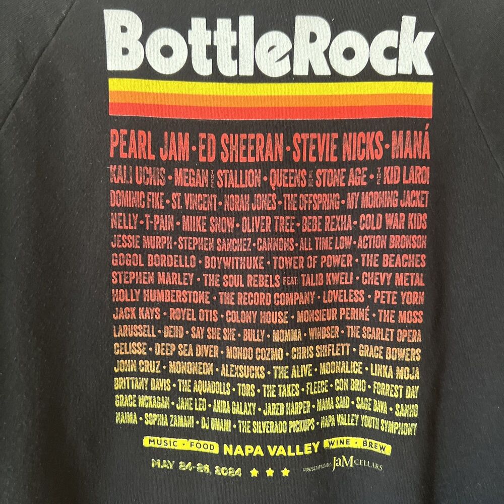 2024 Bottlerock Music Festival Napa Concert Crew Sweatshirt | Size Large